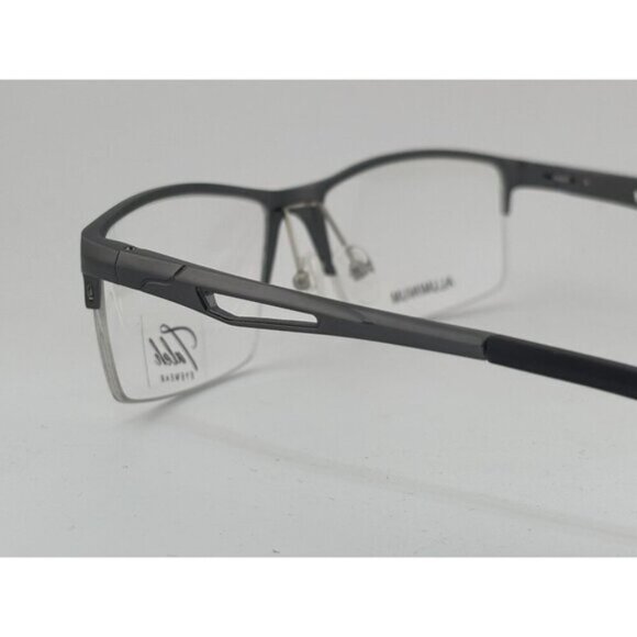 TALEH EYEWEAR - 1961 60-18-142 Gray Aluminum Half Rim Glasses Frames - Picture 9 of 9